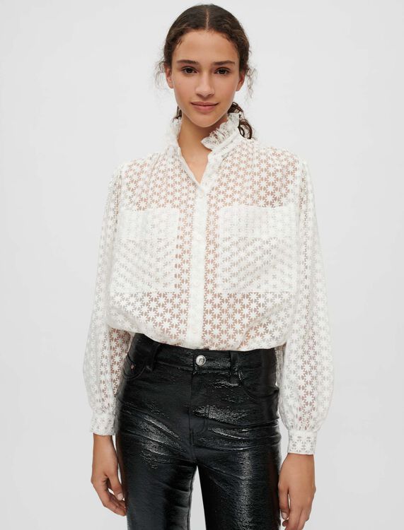 Fully embroidered floral shirt - Up to 40% off - MAJE