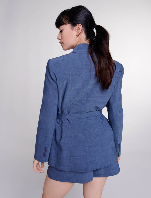 Belted blazer : Coats & Jackets color Petrol Blue