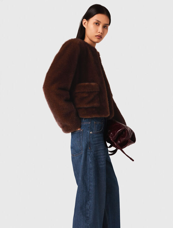 Short faux fur coat - Coats - MAJE