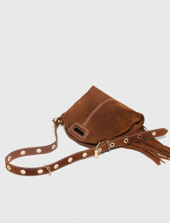 Topstitched suede Miss M Mini bag -  - MAJE