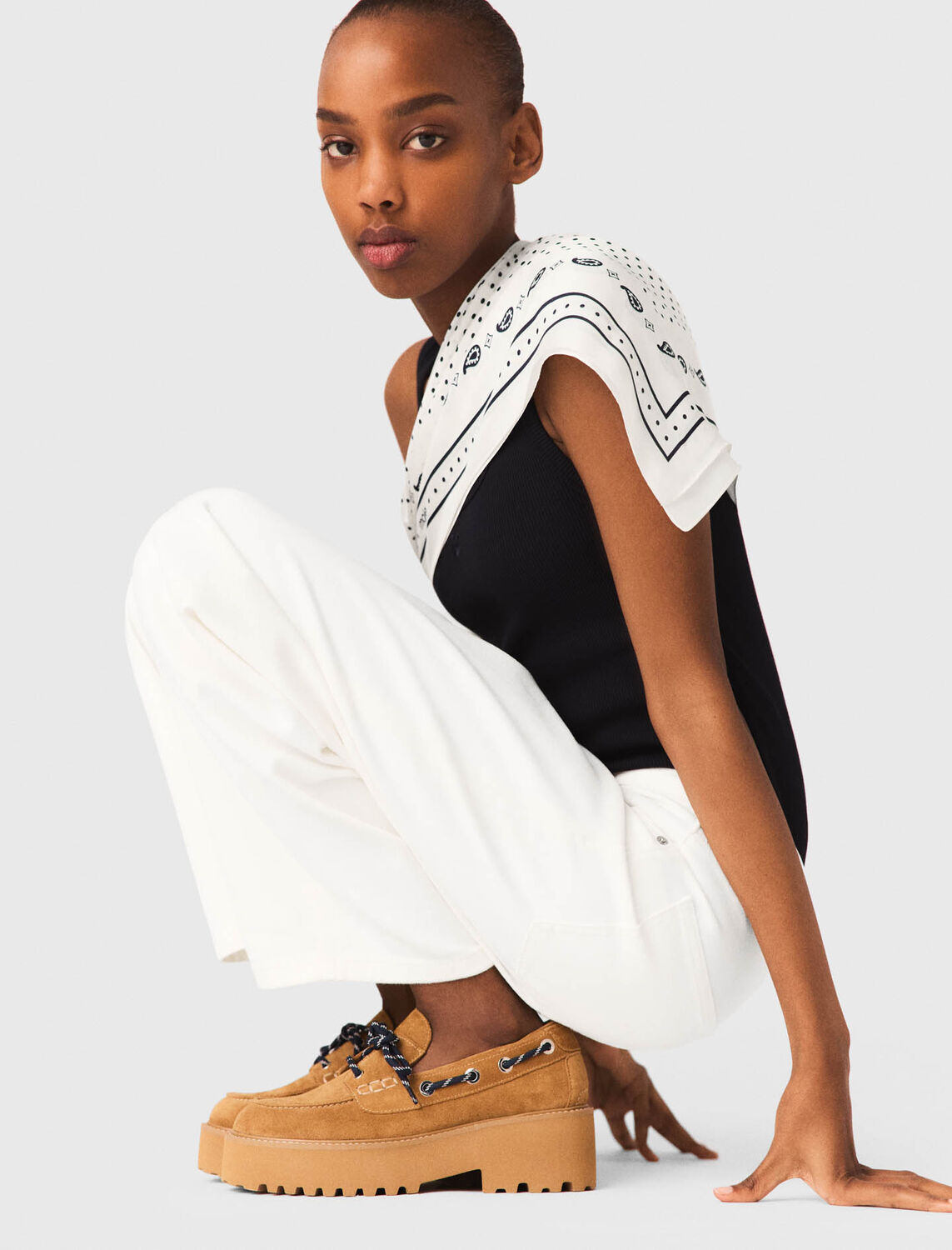 maje : Trousers & Jeans 顏色 白色/WHITE