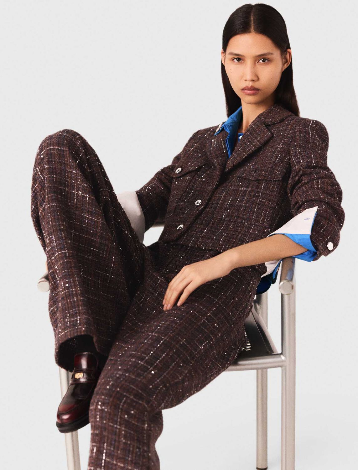 Tweed trousers : Trousers & Jeans color brown