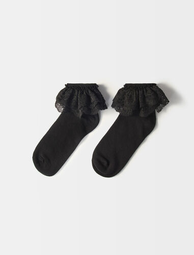 Lace frilly socks : Other accessories color Black