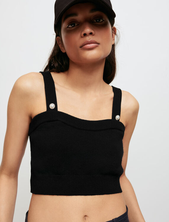 Knitted crop top with straps - Up to 60% off - MAJE