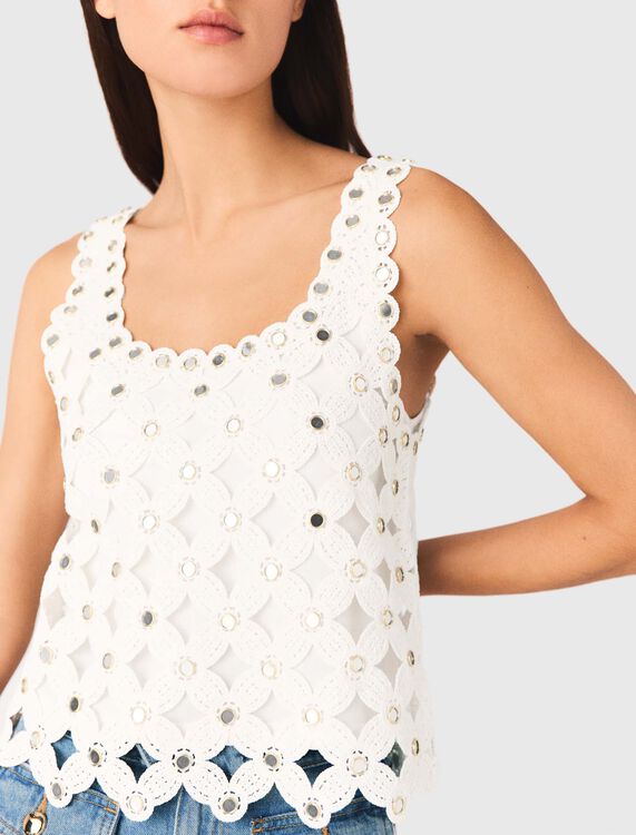 Mirrored crochet top - Tops - MAJE
