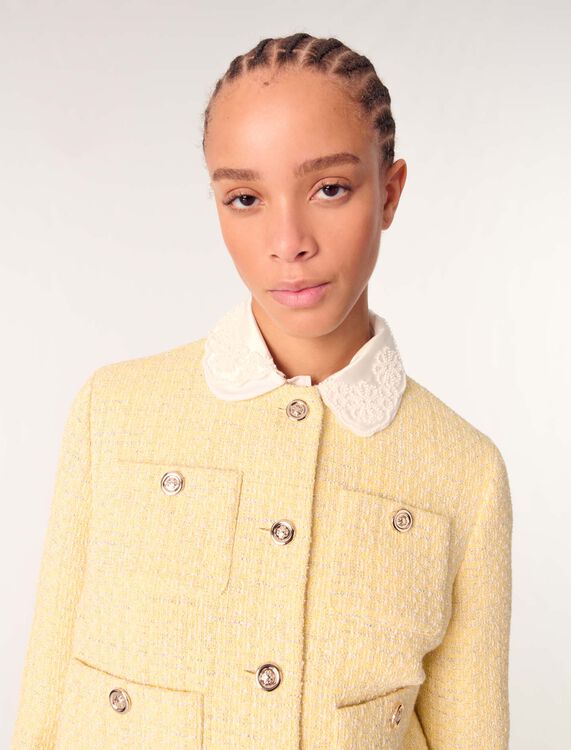 Short tweed and lurex jacket - Blazers & Jackets - MAJE