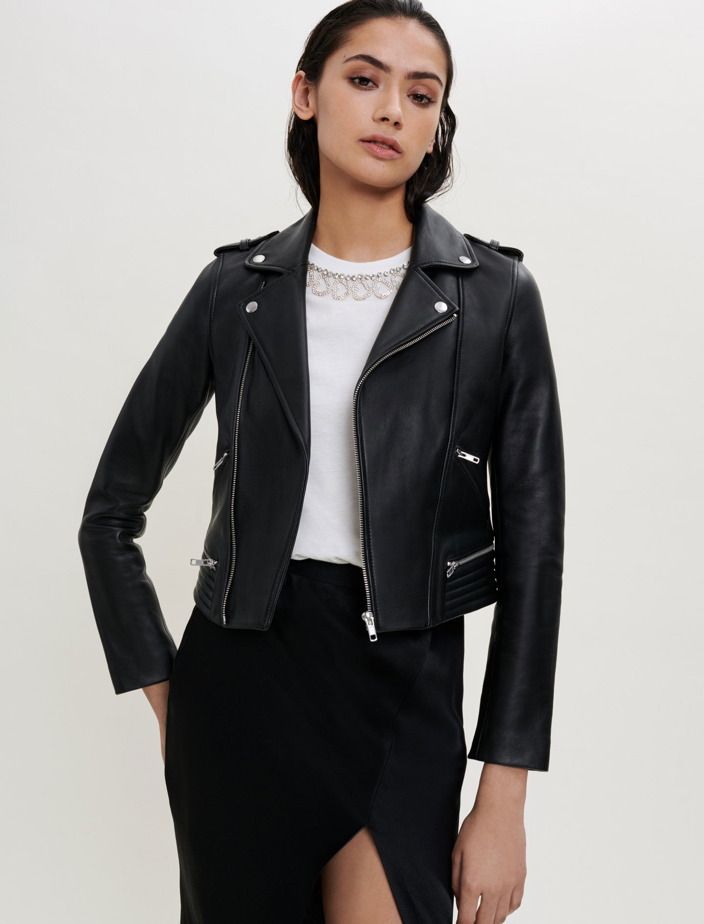 Maje leather biker jacket on sale