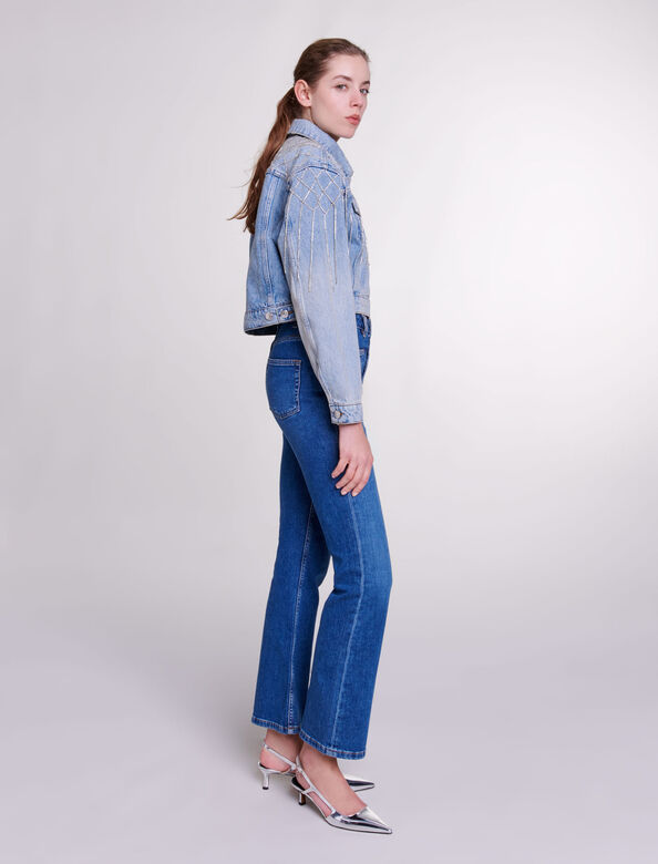 Denim jacket with rhinestones : View All color Blue