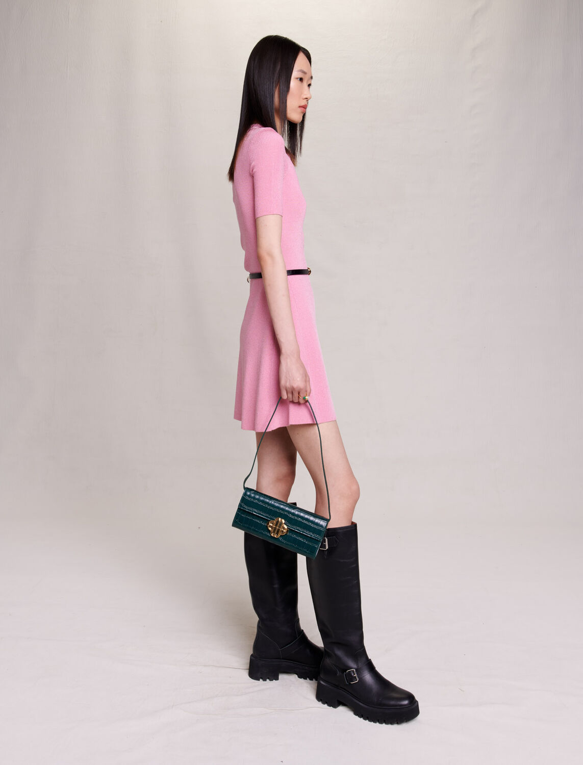 Sparkly ribbed knit dress - 30% Off - MAJE