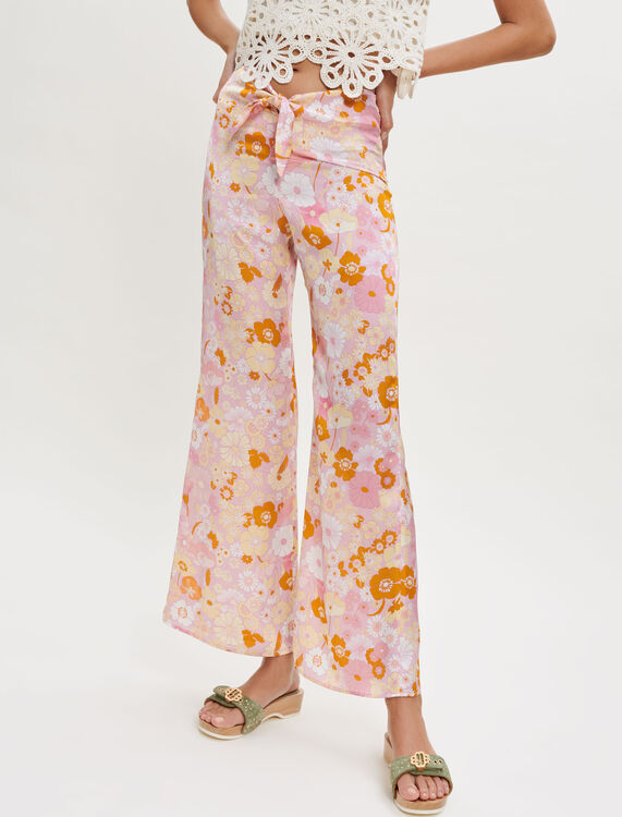 Flower Power print flowing trousers - Trousers & Jeans - MAJE