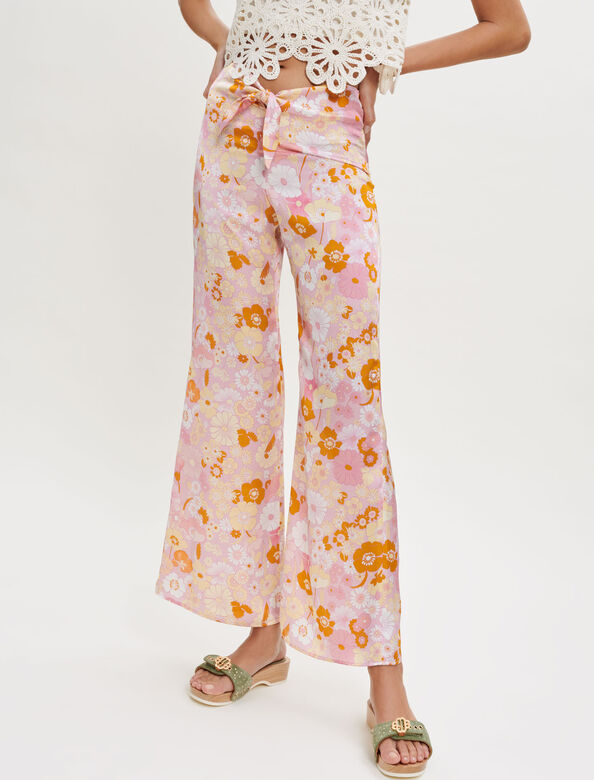 Flower Power print flowing trousers : Trousers & Jeans color 