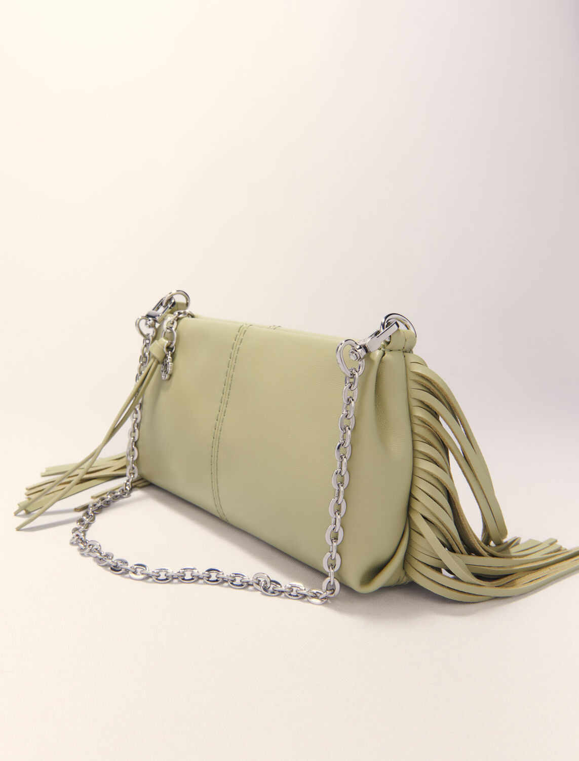 Miss M plain leather clutch bag -  - MAJE