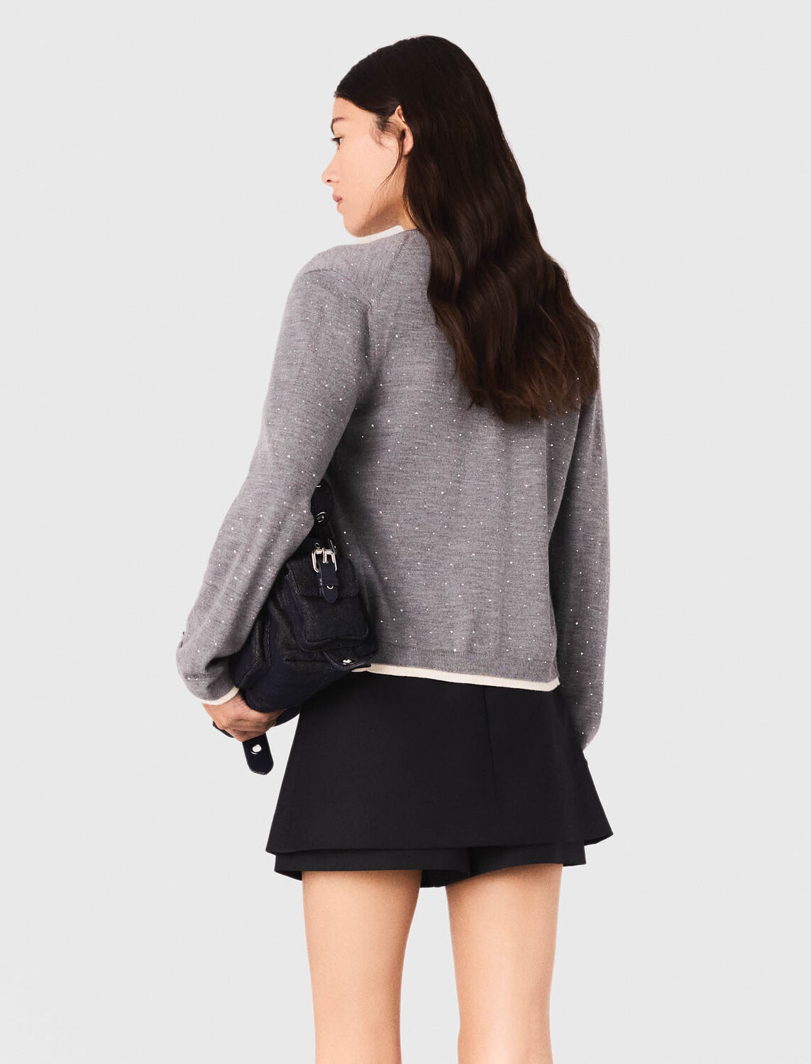 Knit cardigan with rhinestones - Sweaters & Cardigans - MAJE