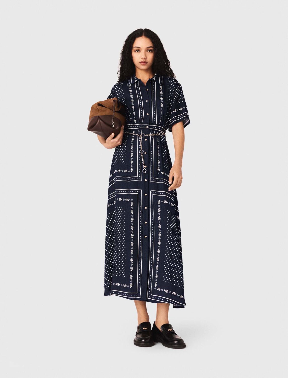 Flowy patterned maxi dress - Dresses - MAJE