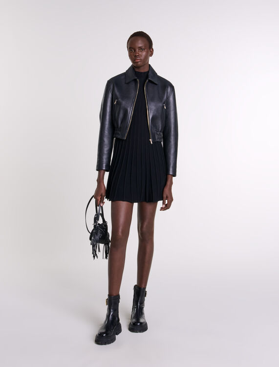 Leather jacket : Blazers & Jackets color Black