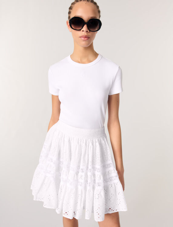 Short embroidered skirt - Skirts & Shorts - MAJE