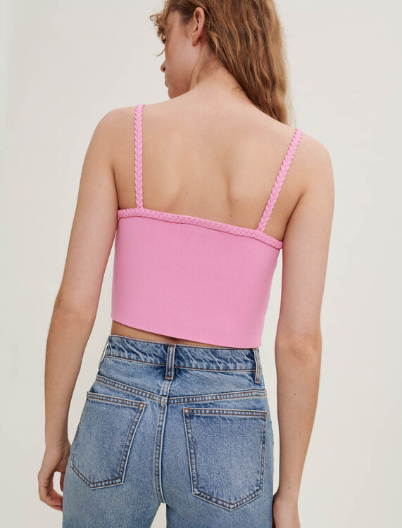 Knit crop top with straps - Up to 40% off - MAJE