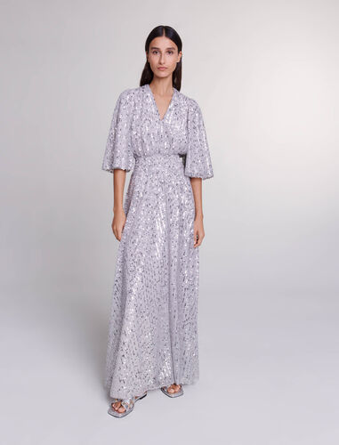 Sequin maxi dress : Dresses color Silver