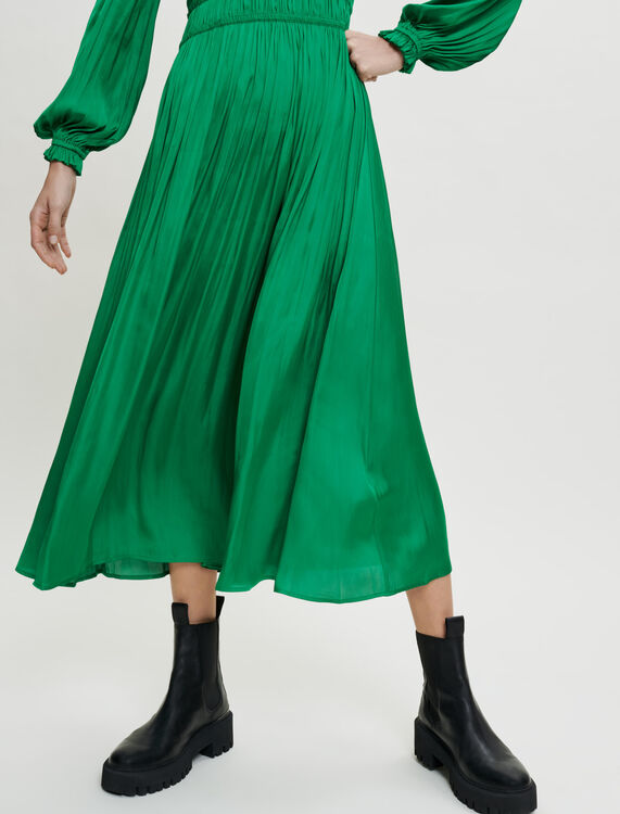 Long pleated effect dress - Party Time - MAJE