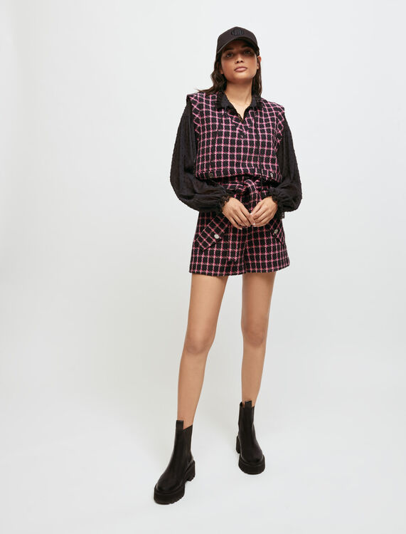 Checked sleeveless top - View All - MAJE