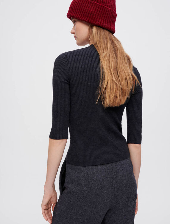 Close-fitting jumper with silver eyelets - Cardigans & Sweaters - MAJE