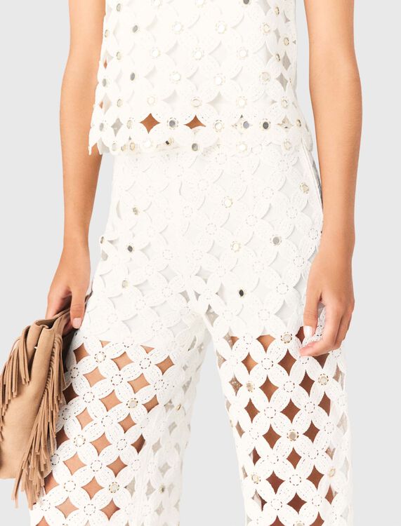 Crochet trousers with mirrors - Trousers & Jeans - MAJE