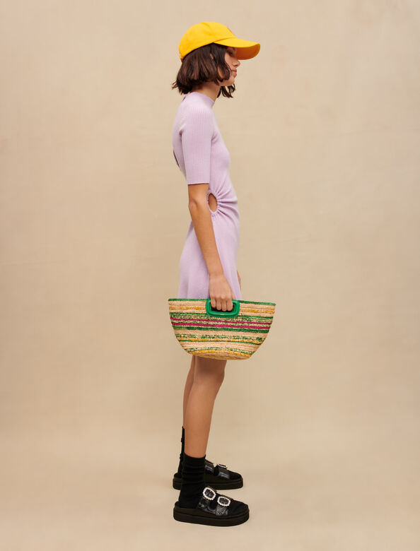 Mauve openwork knit dress : Dresses color Parma Violet