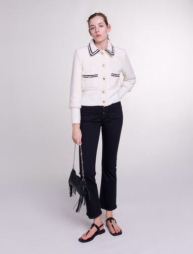 Contrasting tweed-style jacket : 30% Off color 