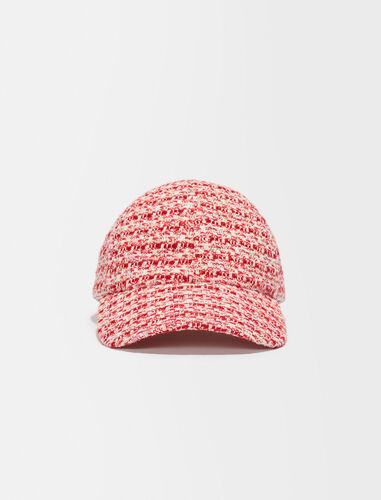Tweed-style baseball cap : Other accessories color Red/White