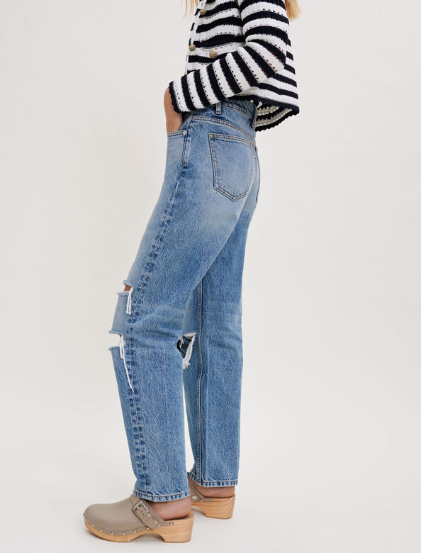 Loose-fitting ripped jeans : Trousers & Jeans color 