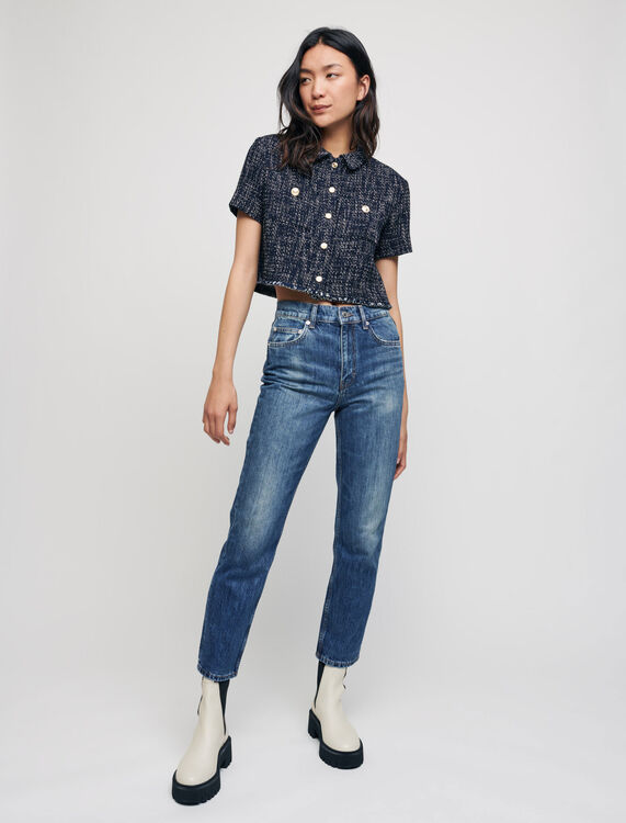 Faded straight-cut jeans - Trousers & Jeans - MAJE