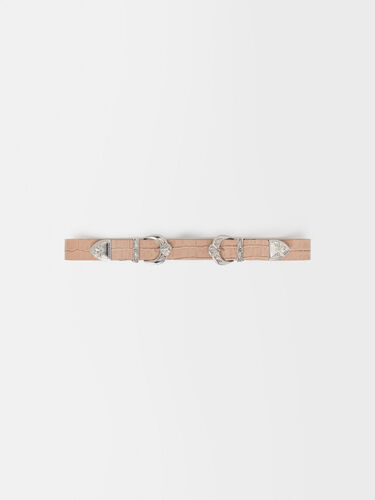 Western double buckle belt : Belts color Black