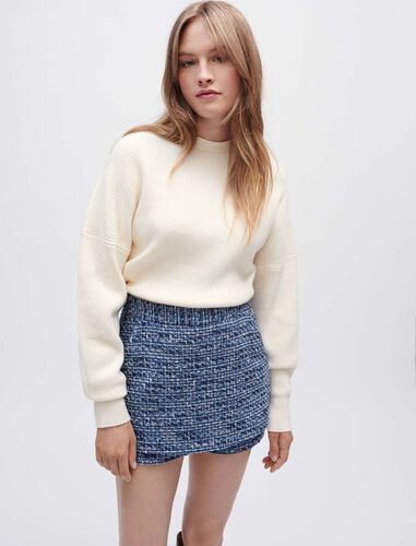Tweed skirt-style shorts : Skirts & Shorts color Blue