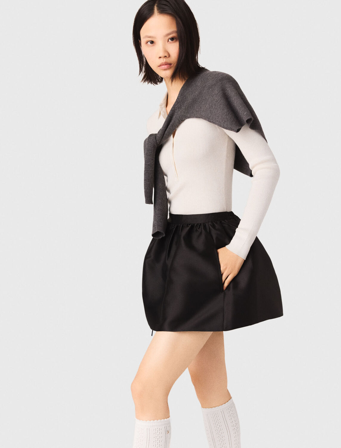 Short taffeta bubble skirt - Skirts & Shorts - MAJE