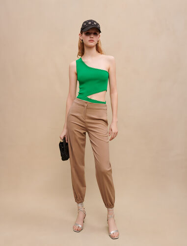 Cuffed trousers : Trousers & Jeans color Beige