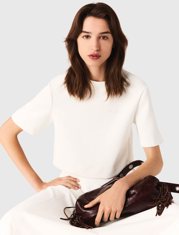 Heavy crepe short top - Tops - MAJE