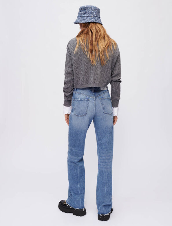 High-waisted straight-cut jeans : Trousers & Jeans color Blue