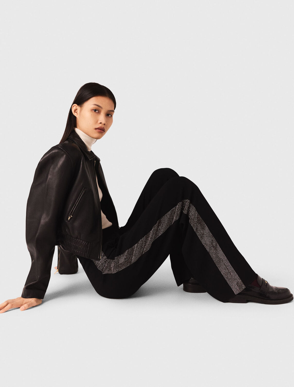 maje : Trousers & Jeans 顏色 黑色/BLACK