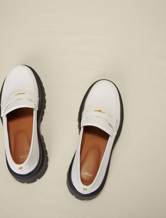 Leather platform loafers - Sling-Back & Sandals - MAJE