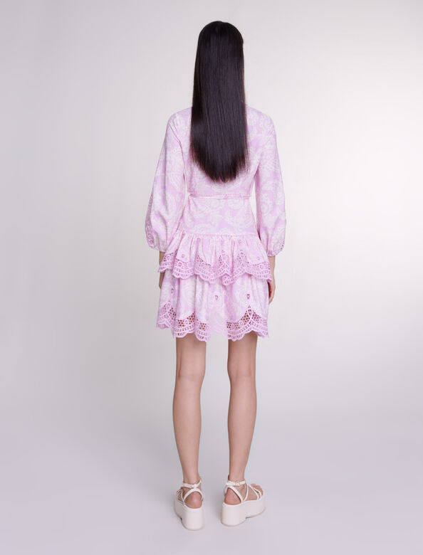 Patterned linen wrap dress : High Summer x Jiayi Li color Pink cashmere print
