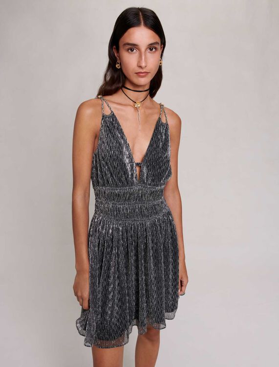 Short silver dress - Dresses - MAJE