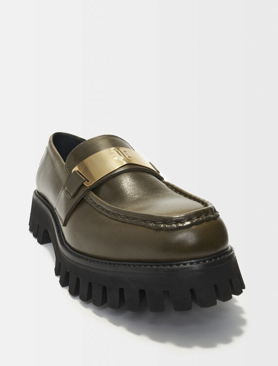 Leather platform loafers - Shoes - MAJE