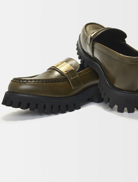 Leather platform loafers - Shoes - MAJE