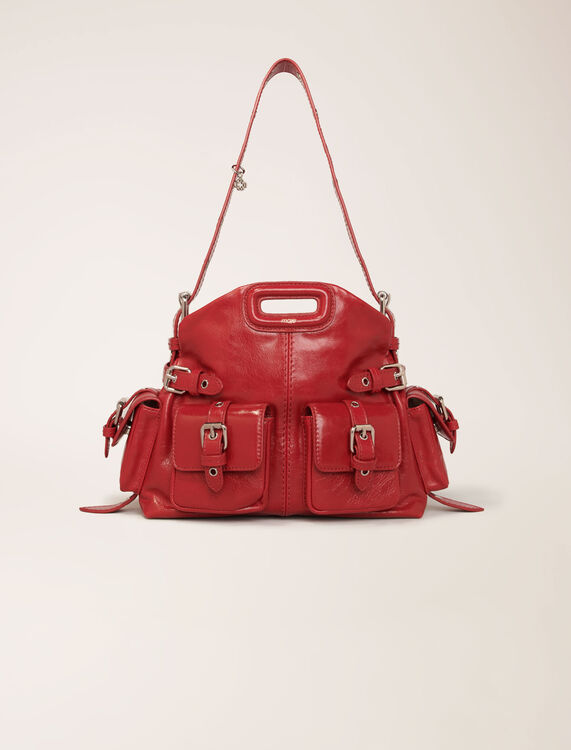 Miss M Mini cargo leather bag : M Bag color Red