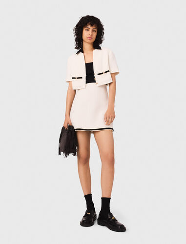 2-in-1 tweed dress : Dresses color Ecru