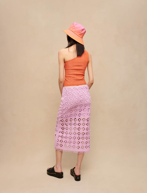 Crochet midi skirt : Bottoms color Parma Violet