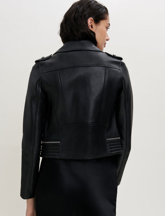 Leather biker jacket - Coats - MAJE