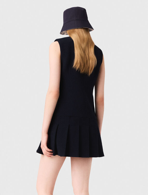Short tweed dress, removable collar - Dresses - MAJE