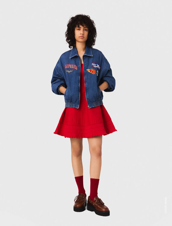 Oversized embroidered denim jacket : Hot Wheels™ x Maje color Blue