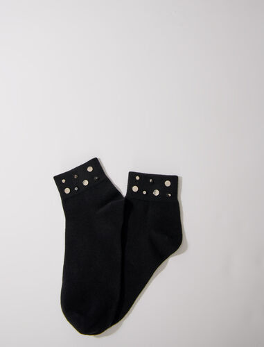 Rhinestone socks : Other accessories color Black